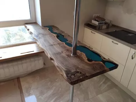 Барная стойка (woodzpro) голубой 55.0x195.0 см.