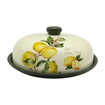 Блюдо для блинов с крышкой лимоны (royal classics) мультиколор 9 см.