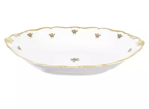 Блюдо для хлеба queen s crown золотая роза 35 см (queen s crown) белый 35 см.