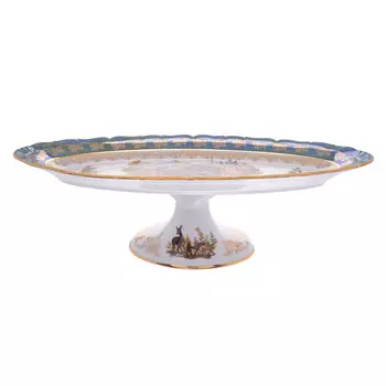 Блюдо для рыбы на ножке queen s crown охота зеленая 56 см (repast) мультиколор