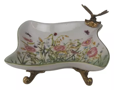 Блюдо (glasar) зеленый 15.0x7.0x15.0 см.