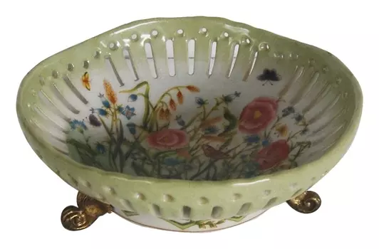 Блюдо (glasar) зеленый 17.0x7.0x17.0 см.