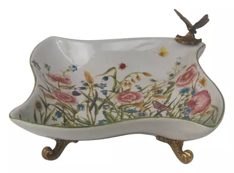 Блюдо (glasar) зеленый 18.0x8.0x18.0 см.