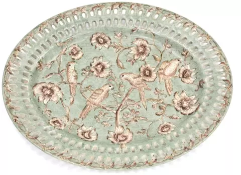 Блюдо (glasar) зеленый 26.0x3.0x31.0 см.