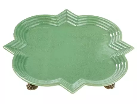 Блюдо (glasar) зеленый 29.0x4.0x29.0 см.