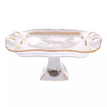 Блюдо квадратное на ножке queen s crown aristokrat охота бежевая 30*25 см (repast) мультиколор