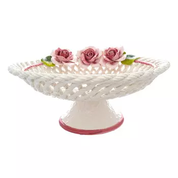 Блюдо на ножке розы (orgia) белый 22 см.