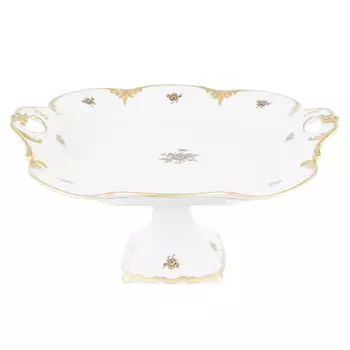 Блюдо на ножке золотая роза (queen s crown) золотой 32x32 см.