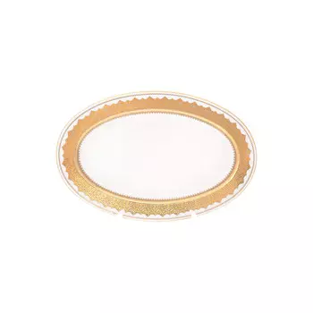 Блюдо овальное agadir seladon gold 24см (falkenporzellan) золотой 24x16 см.