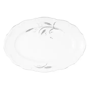 Блюдо овальное серебряные колосья (repast) белый 33 см.