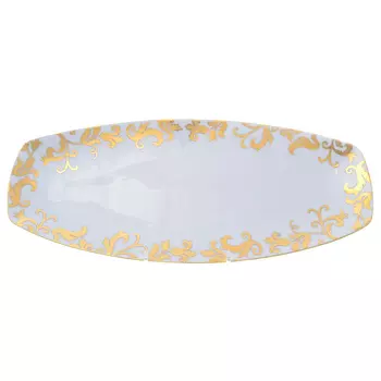 Блюдо овальное tosca white gold 40 см (falkenporzellan) золотой 40 см.