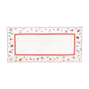 Блюдо сервировочное прямоугольное toys red (repast) белый 29x14 см.