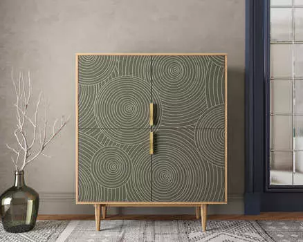 Большой комод с четырьмя дверками line r19/browngrey (etg-home) серый 104x124x45 см.