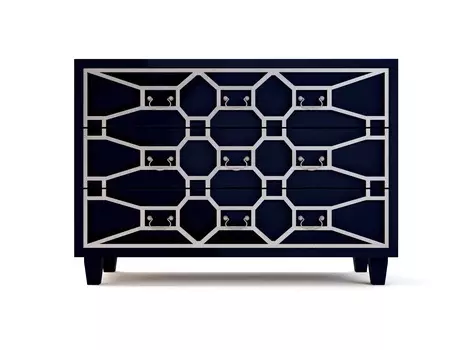 Большой синий комод emerald (etg-home) синий 111x78x43 см.