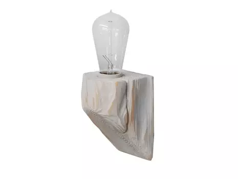 Бра из дерева querk (ruwoo) белый 10x15x10 см.