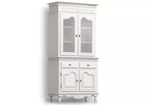 Буфет двустворчатый снежный прованс (la neige) белый 101.2x206.8x48.0 см.