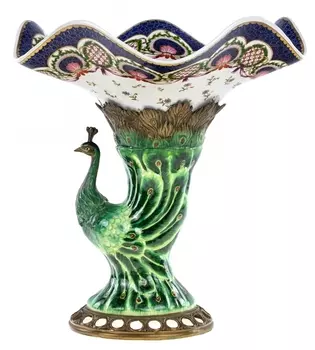 Чаша павлин (glasar) зеленый 38.0x42.0x38.0 см.