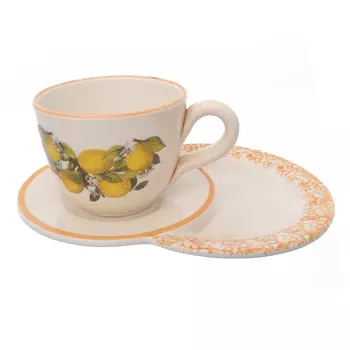 Чашка на маленьком подносе лимоны (lcs) бежевый