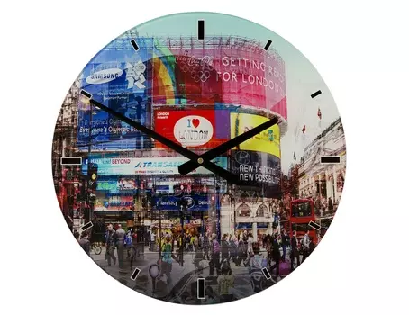 Часы настенные piccadilly circus (kare) мультиколор 40x40 см.