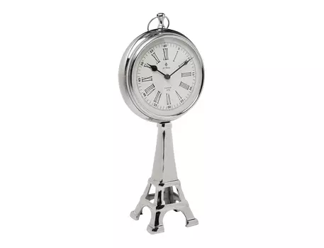 Часы настольные эйфелева башня (garda decor) серебристый 17x40 см.