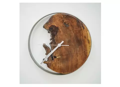 Часы с фрагментом спила вяза (wowbotanica) коричневый