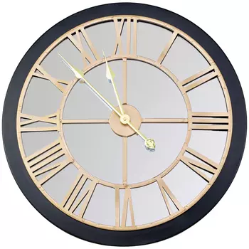 Часы зеркальные «стивен» (object desire) черный 60x60x5 см.