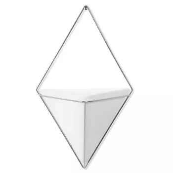 Декор для стен тrigg большой, белый/никель (umbra) белый 22x38x9 см.
