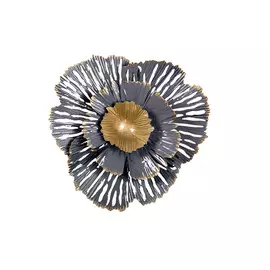 Декор настенный цветок (garda decor) серый 23x23x6 см.