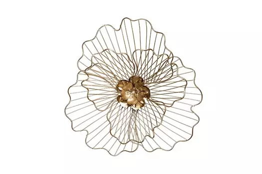 Декор настенный цветок (garda decor) золотой 35x36x7 см.