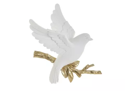 Декор настенный птичка cracker (to4rooms) белый 29x25x10 см.