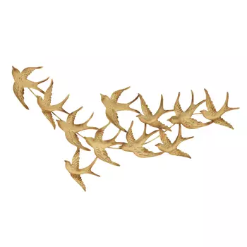 Декор настенный птицы (to4rooms) золотой 100x55x2 см.