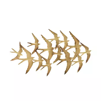 Декор настенный птицы (to4rooms) золотой 68x39x2 см.