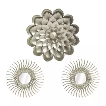 Декор настенный-зеркало, набор 3 предмета tonya (to4rooms) золотой 2 см.