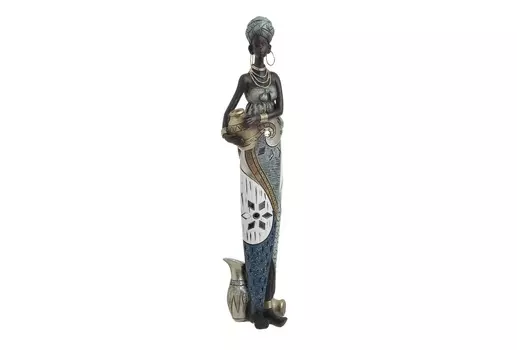 Декор настольный афро world (to4rooms) черный 9x31x7 см.