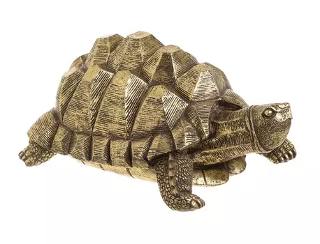 Декор настольный черепаха camomile (to4rooms) золотой 24x10x16 см.