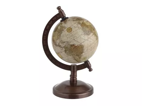 Декор настольный глобус arcaena (to4rooms) коричневый 10.0x18.0x13.0 см.