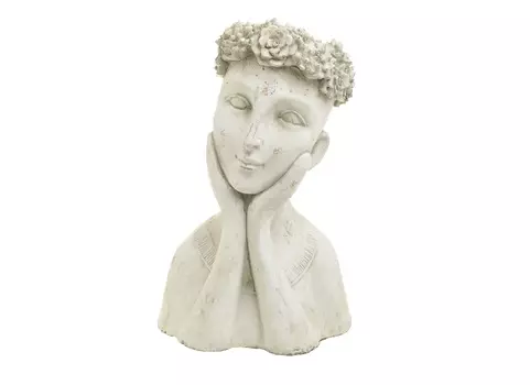 Декор настольный-кашпо intend (to4rooms) бежевый 27x43x21 см.