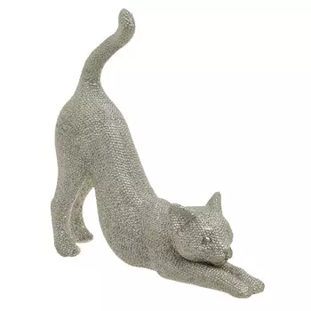 Декор настольный кошка daegarn (to4rooms) серебристый 15.0x15.0x4.0 см.