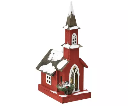 Декор настольный нг с led flavor (to4rooms) красный 18x49x25 см.