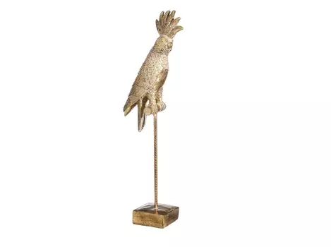 Декор настольный попугай martianne (to4rooms) золотой 18.0x47.0x9.0 см.