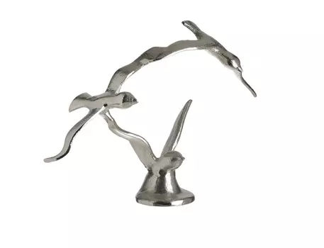 Декор настольный птицы machine (to4rooms) серебристый 38x32x18 см.