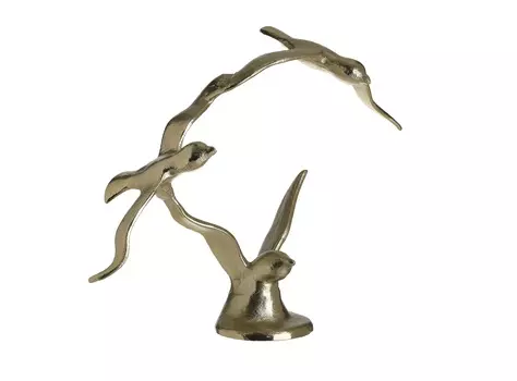 Декор настольный птицы reflection (to4rooms) золотой 38x32x18 см.