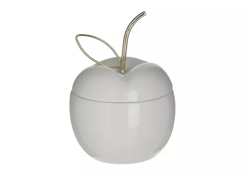Декор настольный - шкатулка яблоко ajar (to4rooms) белый 12x15x12 см.