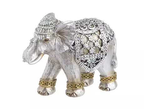 Декор настольный слон burdock (to4rooms) серебристый 12x10x5 см.