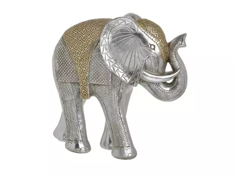 Декор настольный слон nelar (to4rooms) серебристый 24x9x23 см.