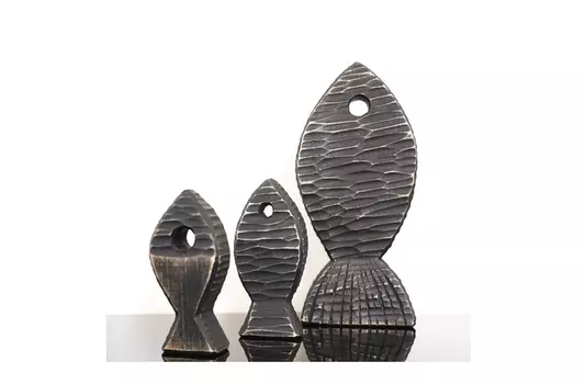 Декор рыбка (wowbotanica) серый 45x25x4 см.