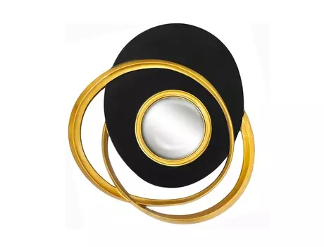 Декоративное настенное зеркало «пеллегрино / ночь» (fish-eye) (object desire) золотой 94x97x5 см.