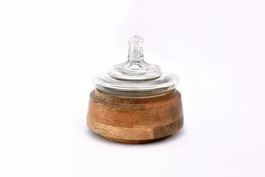 Деревянная шкатулка со стеклянной крышкой (abby décor) коричневый 15 см.