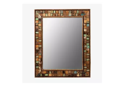 Деревянное зеркало упанивэши (indian story) мультиколор 90x110x6 см.