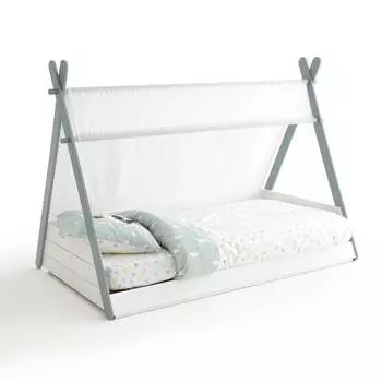 Детская кровать вигвам tipi с сеткой siffroy (laredoute) серый 108x140x202 см.